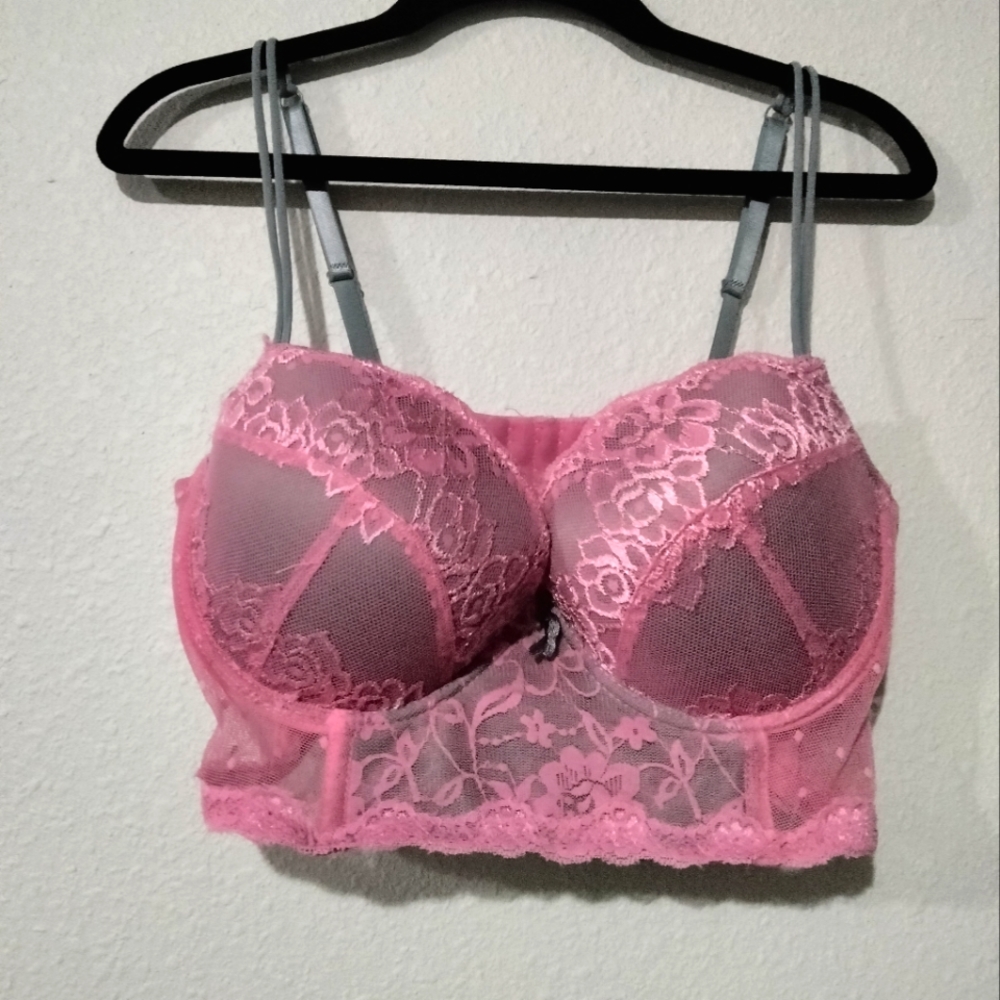 Lace Long Line Push Up Bra